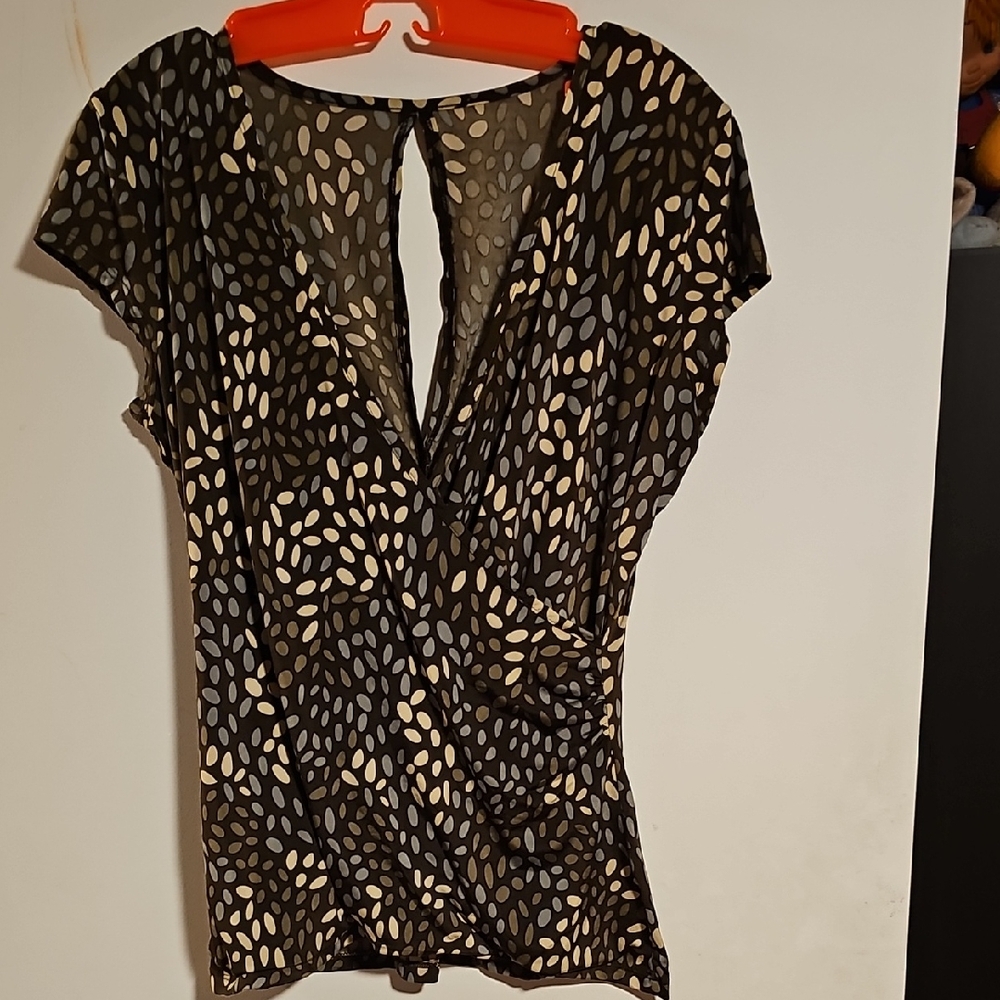 Elegant Brown and Cream Women's Top